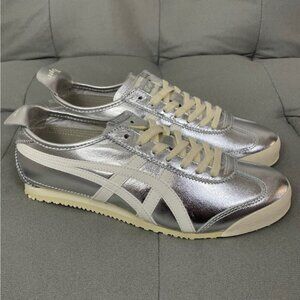 Onitsuka Tiger by Asics Silver and Cream Sneakers